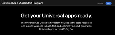 universal app quick start program