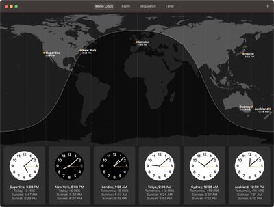 macos Ventura clock