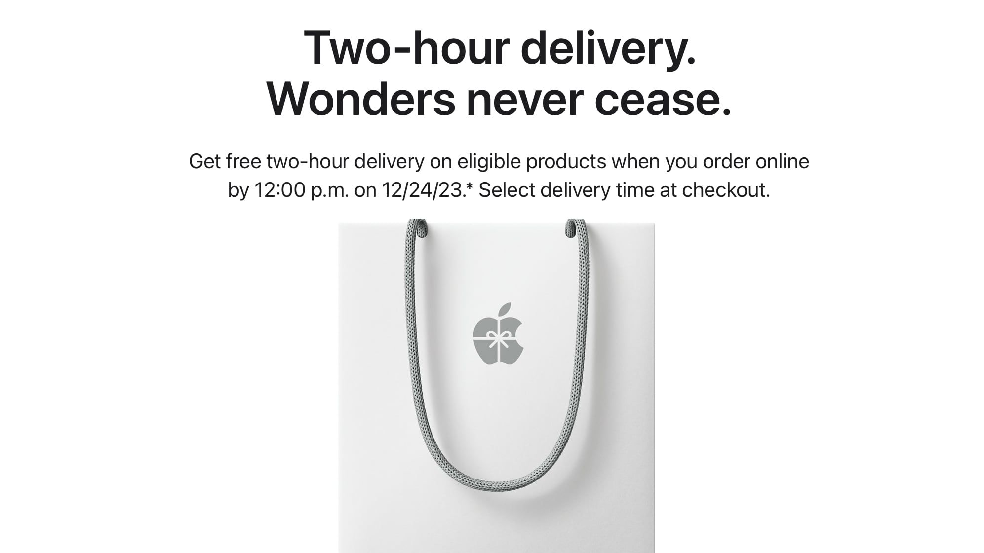 اپل برای هدایای لحظه آخری تحویل رایگان دو ساعته ارائه می دهد