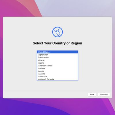 macos monterey setup assistant