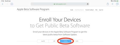 how to install ipados public beta 4