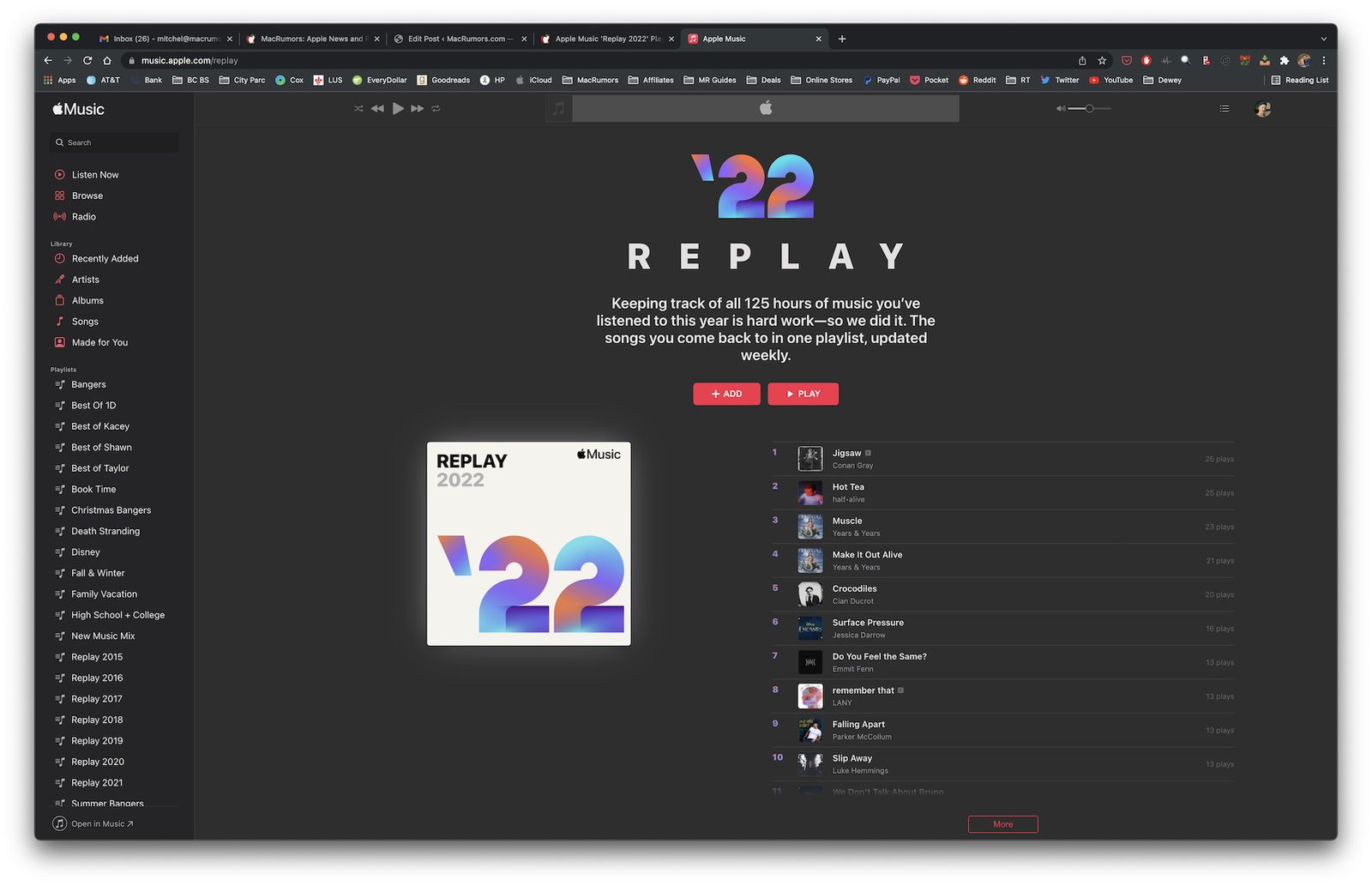 Apple Music ‘Replay 2022’ Playlist Now Available Clicks & Likes