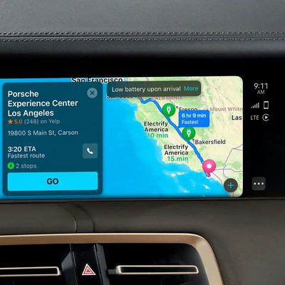 carplay porsche taycan ev routing apple maps