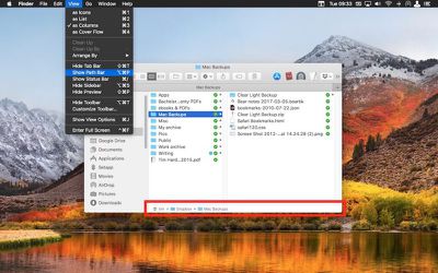 mac finder window show file path