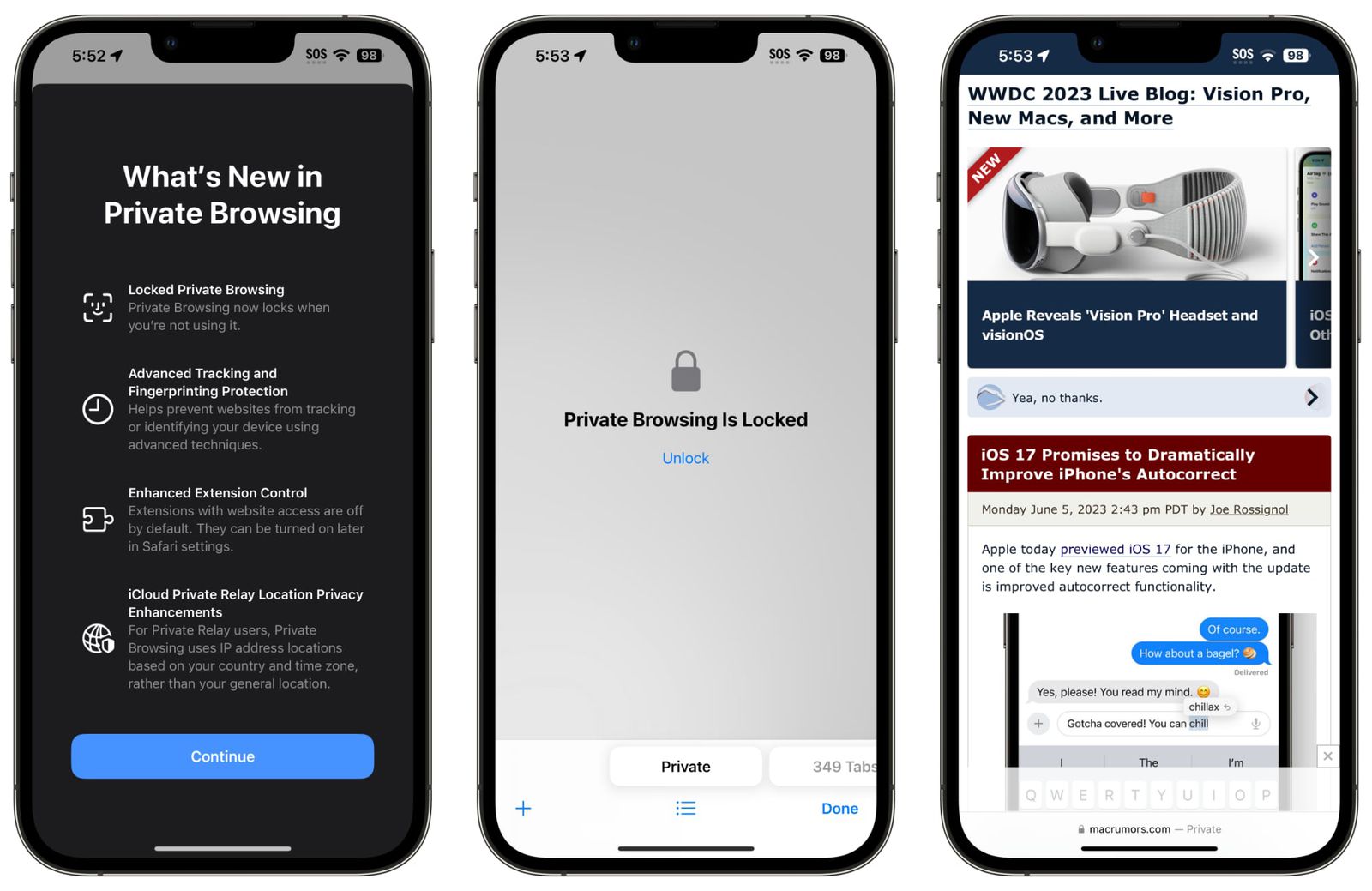 iOS 17 Locks Your Safari Private Browsing Behind Face ID - MacRumors