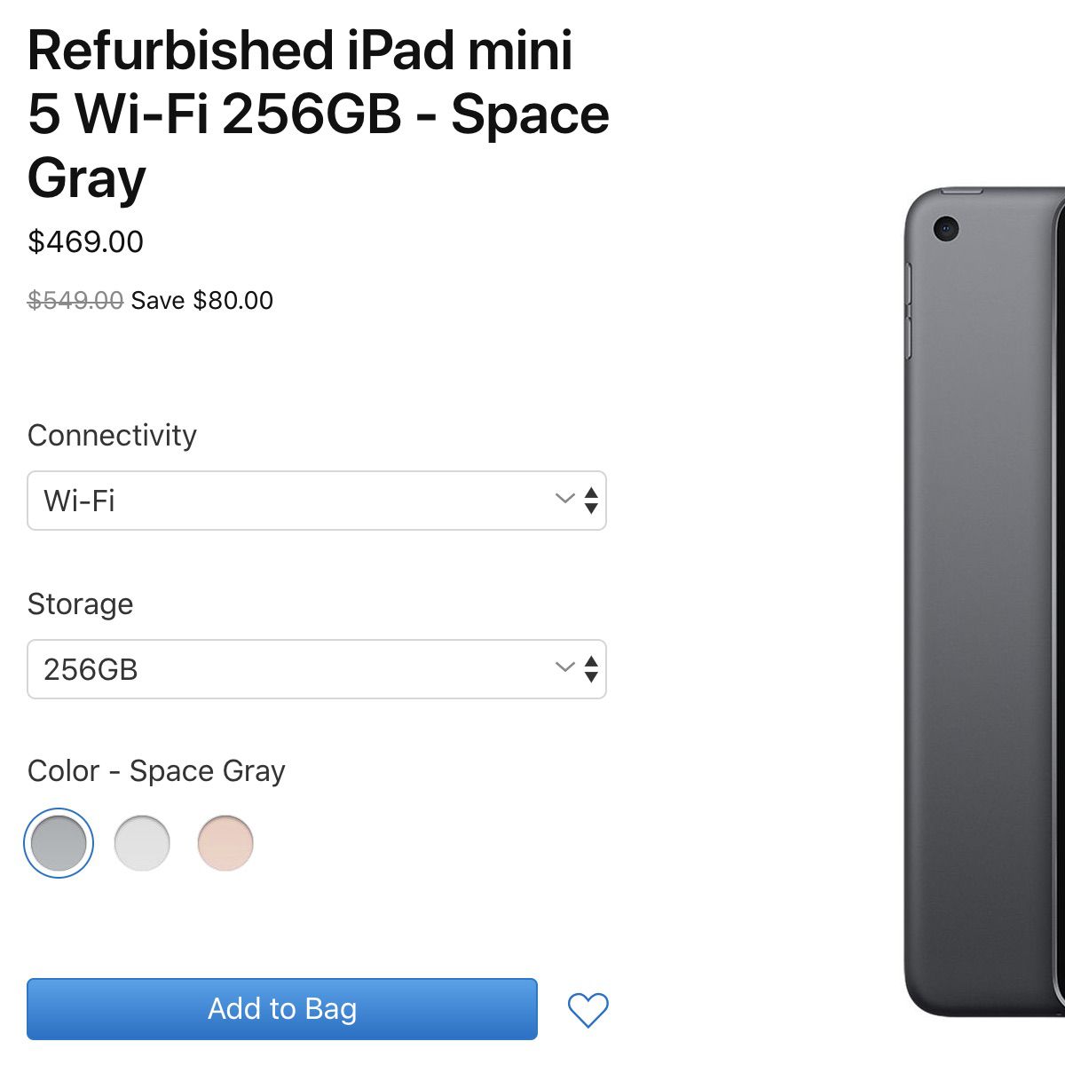 Refurbished iPad mini 5 Wi-Fi 256GB - Gold - Apple