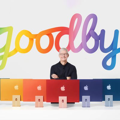 Tim Cook Goodbye in Front of iMacs Feature