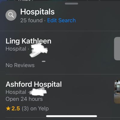 apple maps hospital error