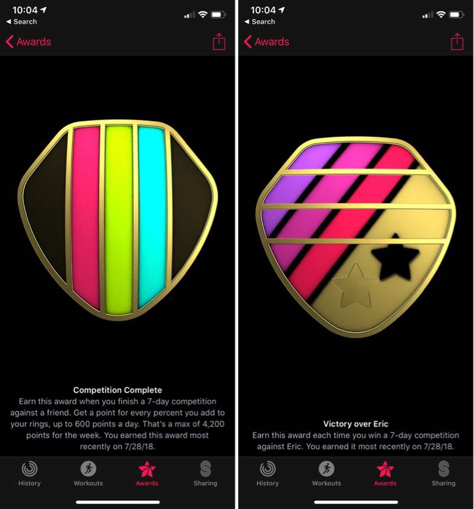 apple watch competition with friends