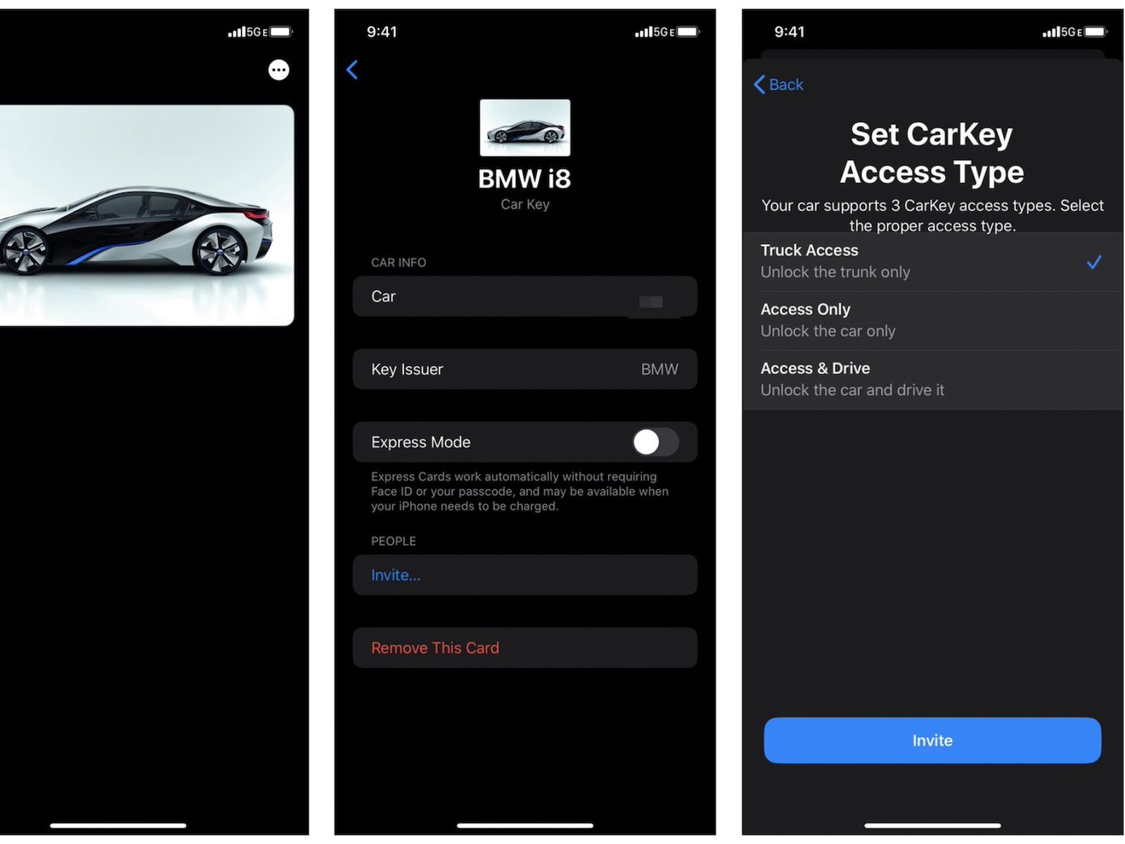 Carkey Screenshots Reveal Digital Keys In Wallet App Bmw Likely To Support Feature At Launch Macrumors