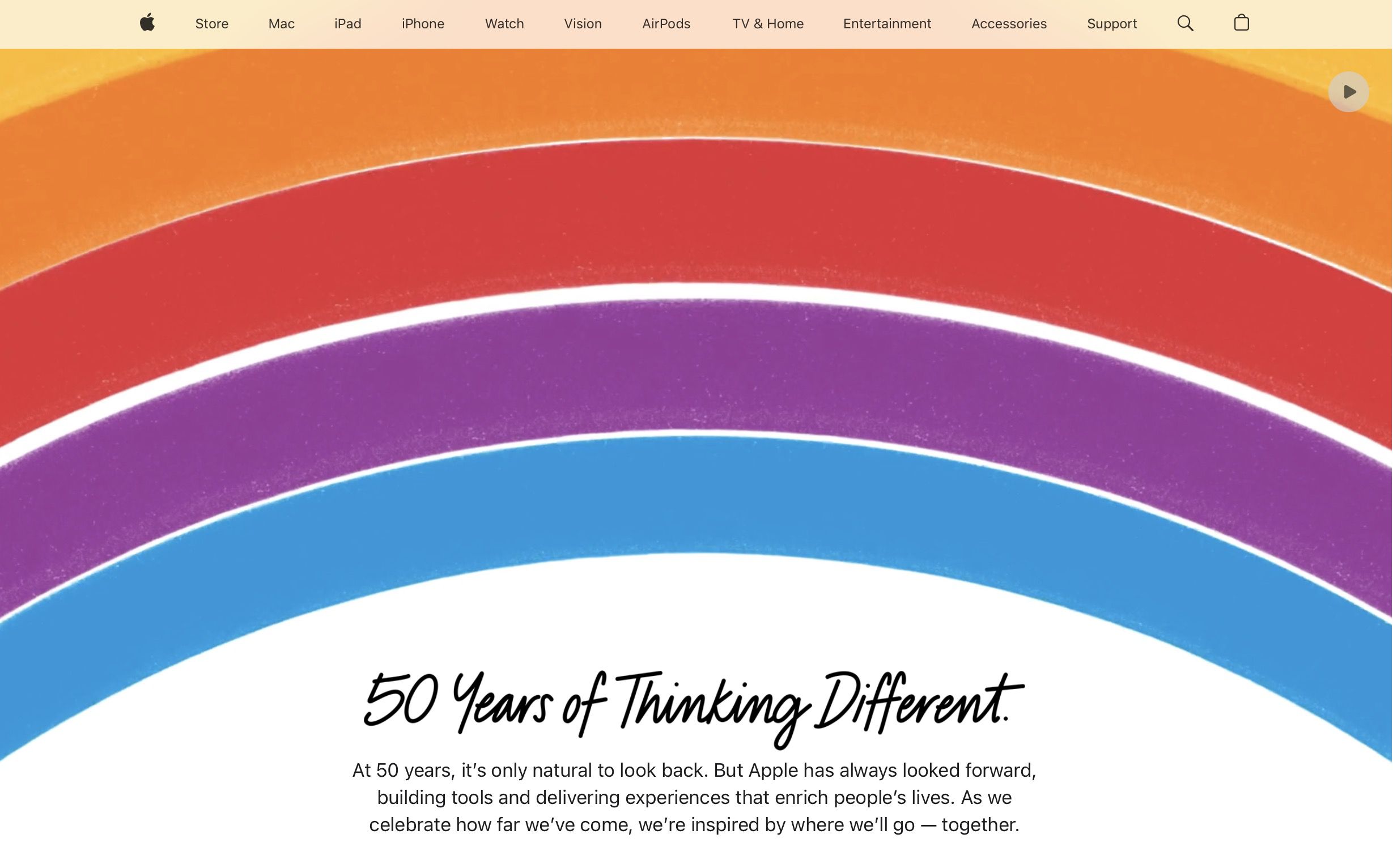 Apple Marks 50th Anniversary With Animated Homepage Tribute