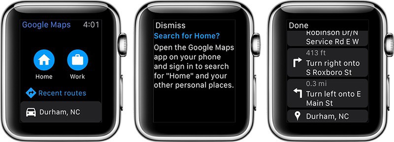 apple watch googlemap