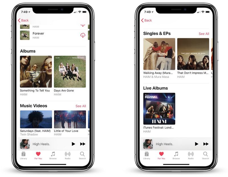 Apple Music Now Separates Studio Albums From Singles Eps Macrumors