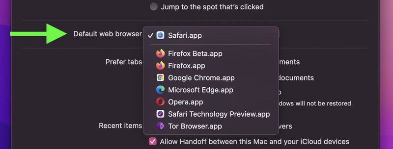 Mengubah Default Browser mac