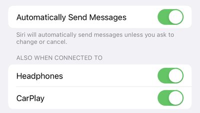 Configuración del iPhone 14 Pro Mensajes automáticos de Siri