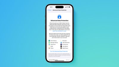 Экран повышенной безопасности Apple Advanced Data Protection Функция