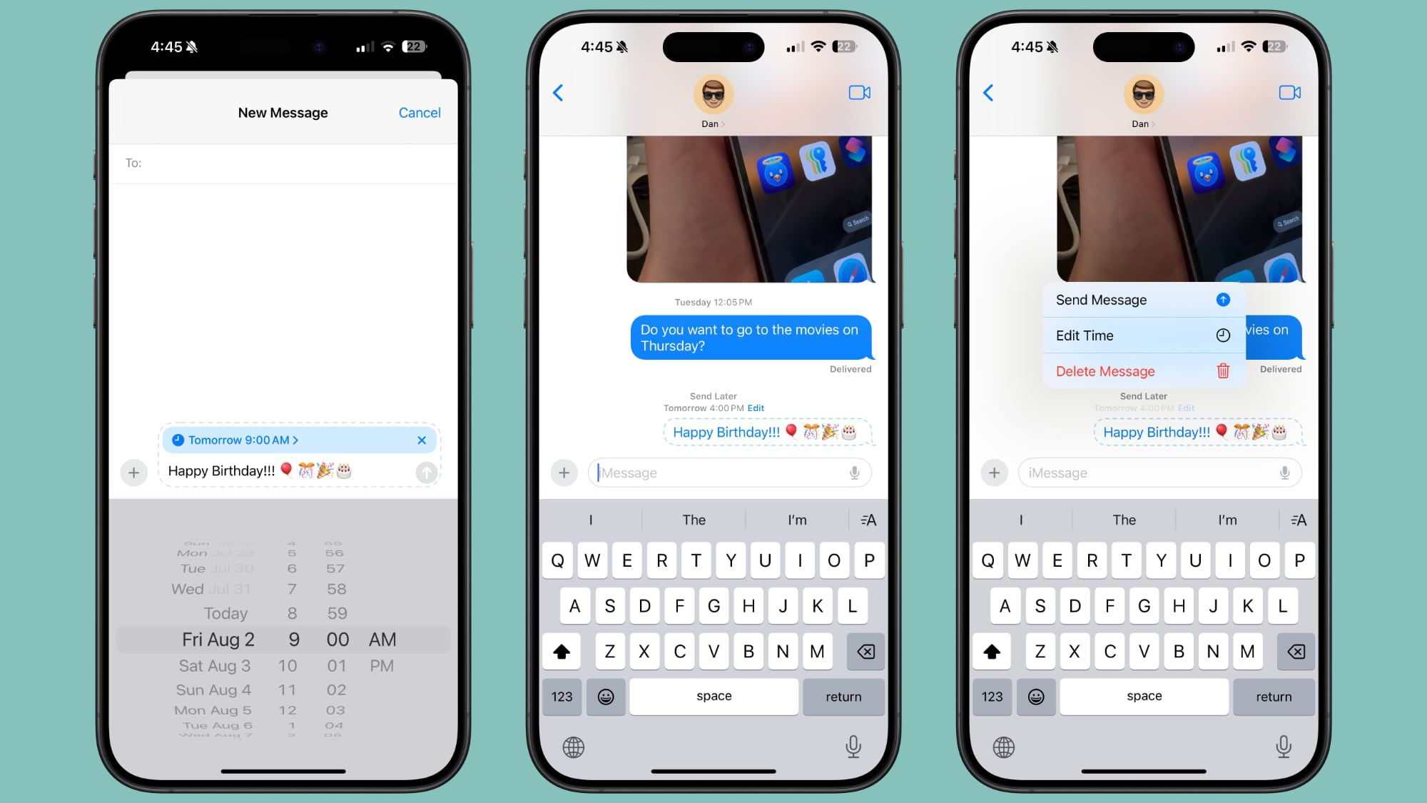 comment programmer un message sur ios 18