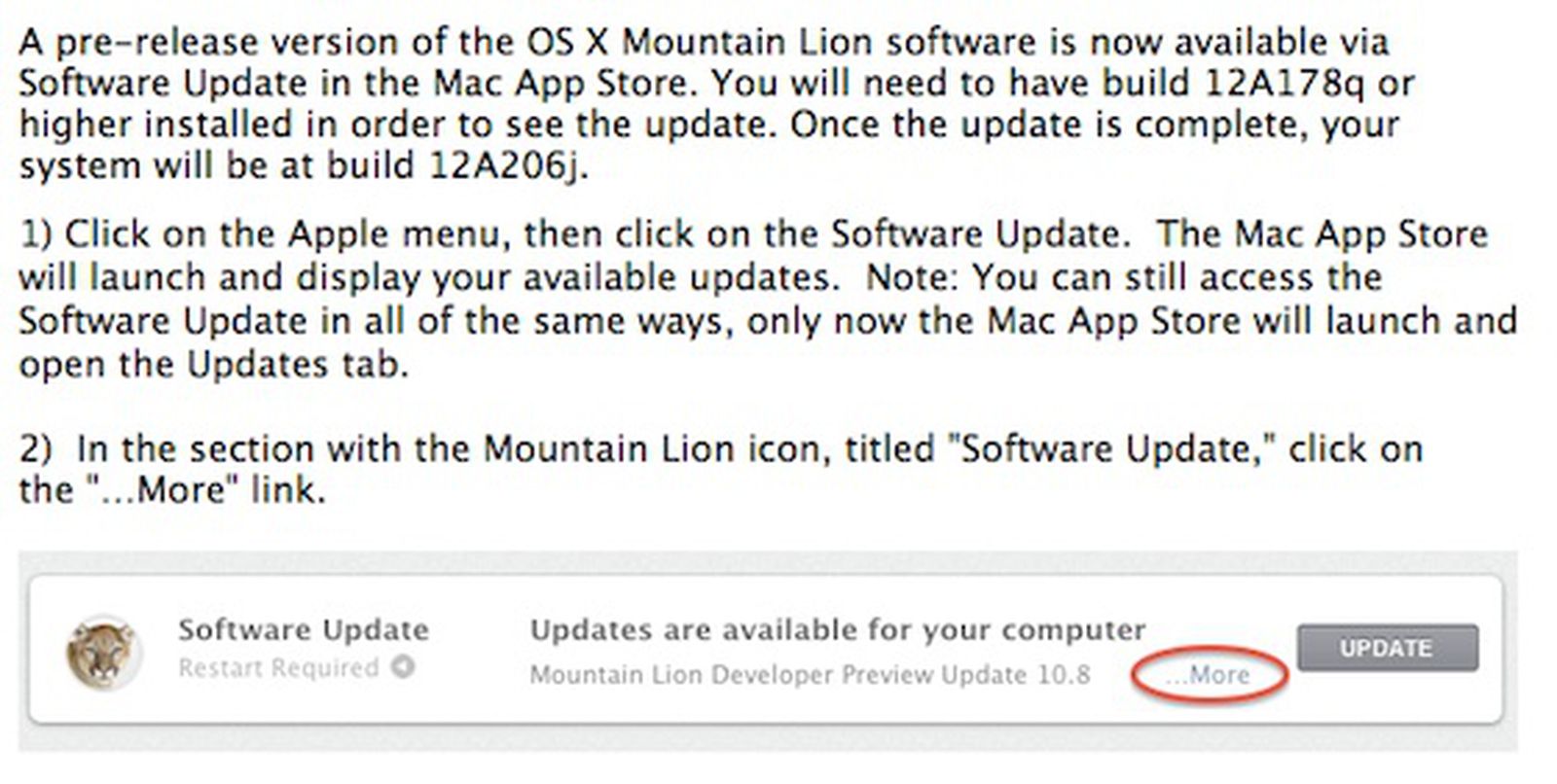 Apple Updates OS X Mountain Lion Developer Preview to Build 12A206j ...