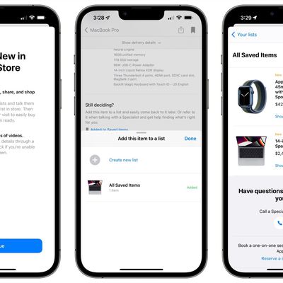 apple store app saved items