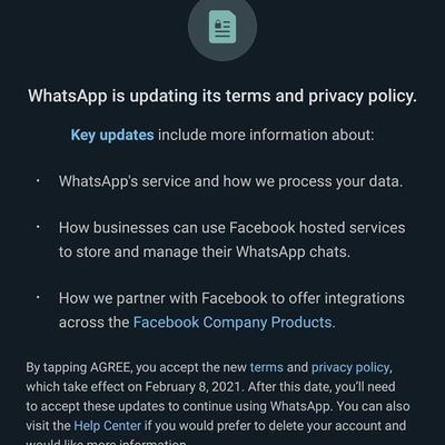 WhatsApp privacy policy update