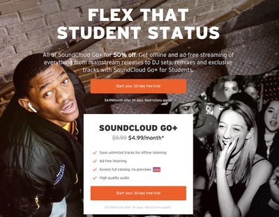 soundcloud go plus students