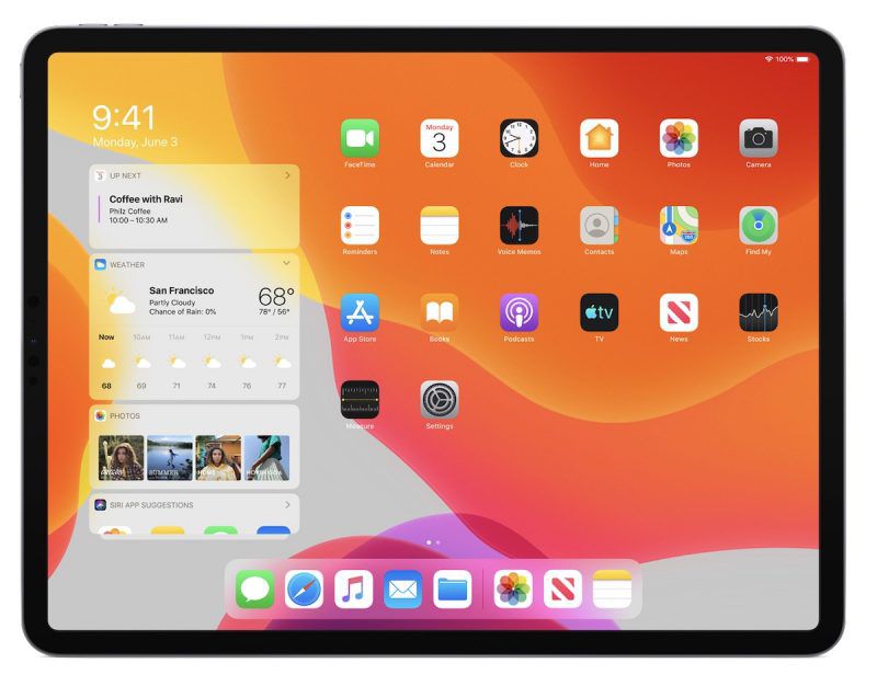 iPadOS 홈 화면