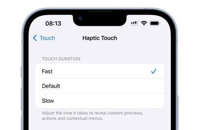 haptic touch faster ios 17