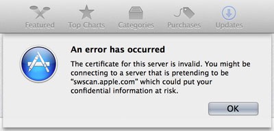 mac mail server certificate invalid