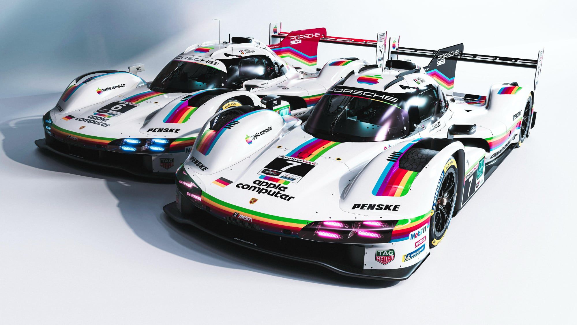 Porsche Celebrates Apple's 50th Anniversary With Throwback Race Car Livery