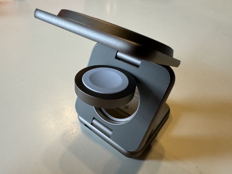 kuxiu x40 3 in 1 foldable magnetic wireless charging station gray