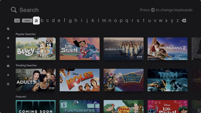 Apple TV Linear Keyboard Layout