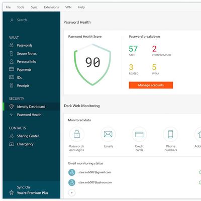 dashlane dashboard