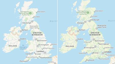 UK Ireland Apple Maps Revamp