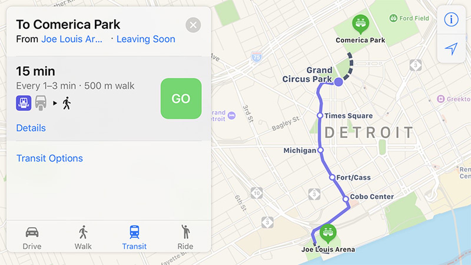 Apple Maps Now Provides Transit Directions in Detroit and Windsor ...