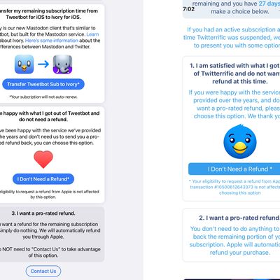 twitterrific tweetbot refund options