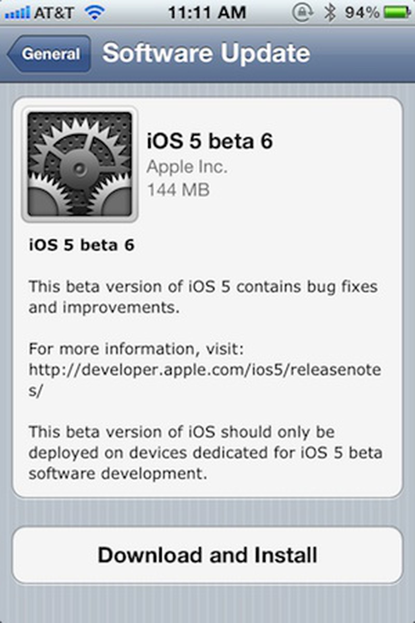 iOS 5 Beta 6 Seeded to Developers [Updated] - MacRumors