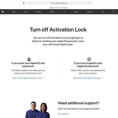apple turn off activation lock