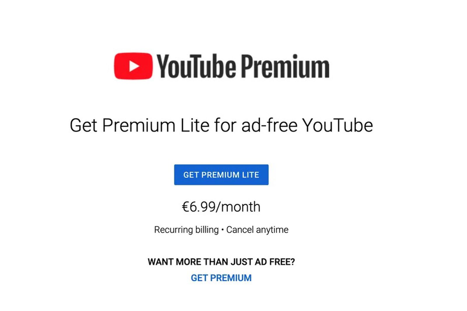 YouTube Tests Cheaper 'Premium Lite' Subscription for Ad-Free Viewing