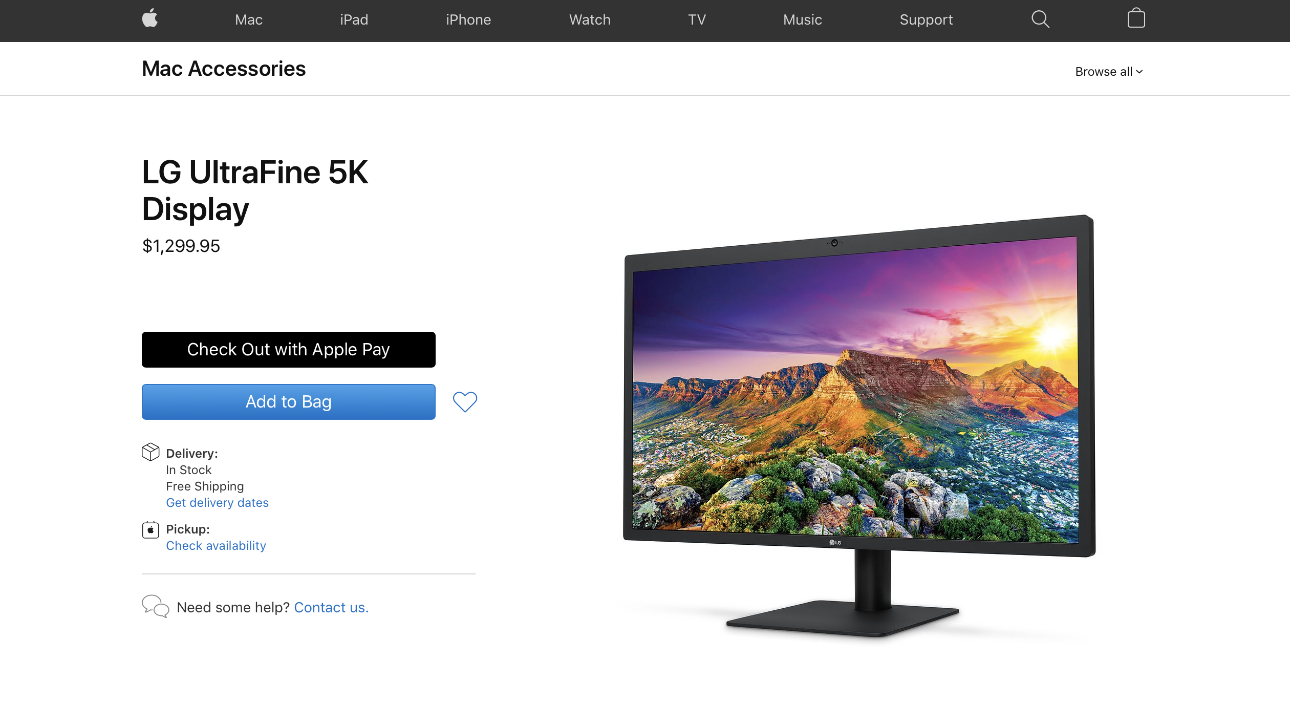27-inch LG UltraFine 5K screen removed from online Apple stores across Europe