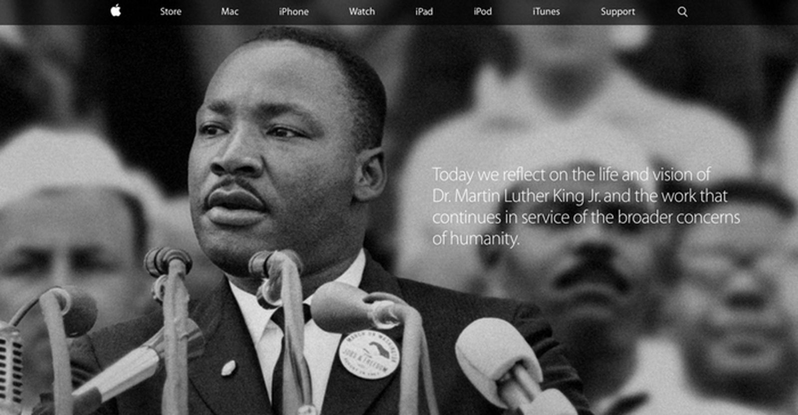 Apple Honors Dr. Martin Luther King Jr. on Its Home Page - MacRumors