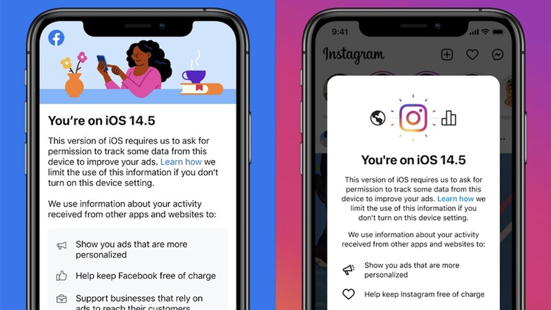 facebook instargram updated att prompt 1 Facebook, Instagram ask users to Allow Tracking on iOS 14.5 to help keep the apps "Free of Charge"