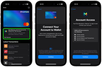 view uk bank account balance apple wallet