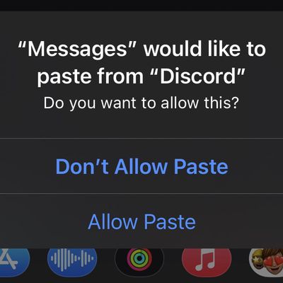 iOS 16 Copy Paste Permission Prompt