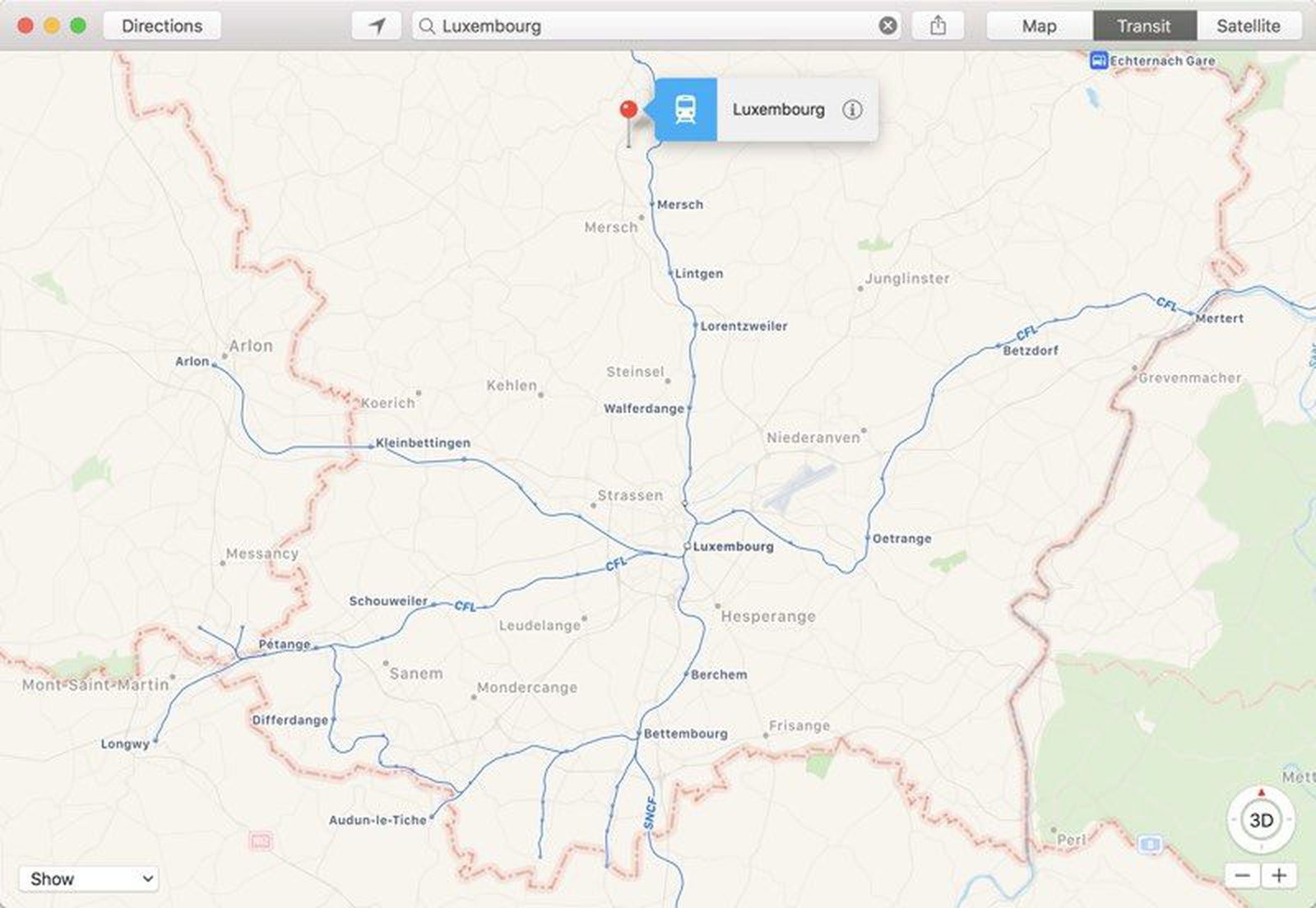 Apple Maps Transit Directions Expand to Luxembourg, New Cities in the