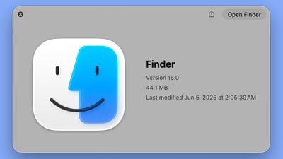 MacOS Tahoe Finder Beta 1