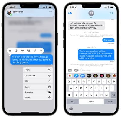 پیام های لغو ارسال iOS 16