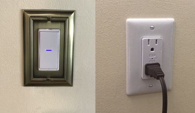 idevices wall switch outlet installed