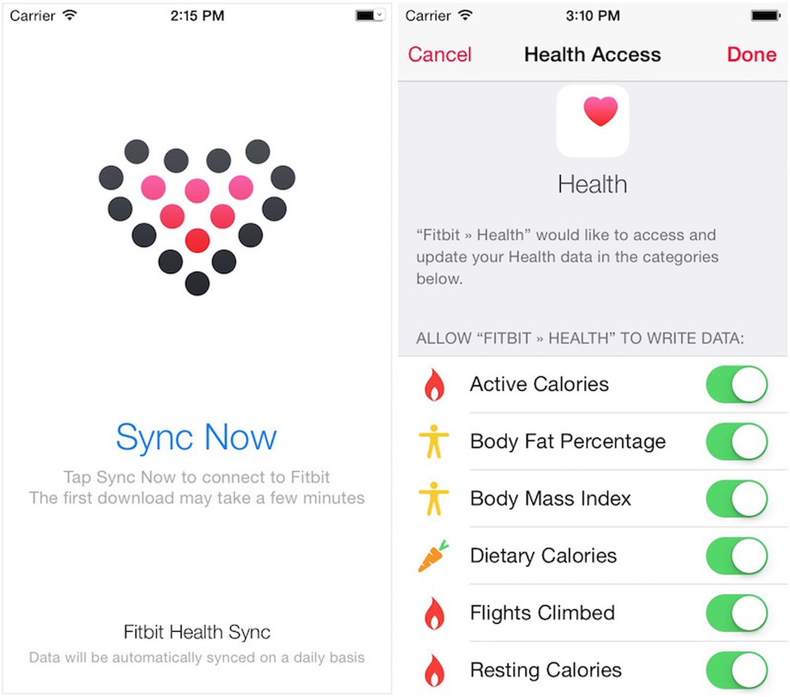 Sync Allows Fitbit Users to Fitness Related Data in Apple's Health App - MacRumors
