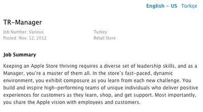 apple turkey retail manager