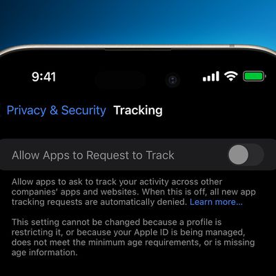 Allow Apps to Request to Track Grayed Out Feature 1